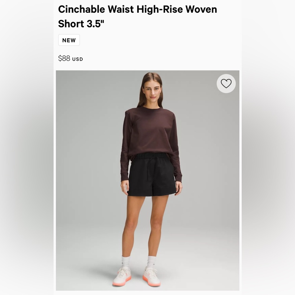 Lululemon cinchable waist high rise woven short
